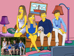 Load image into Gallery viewer, Simpson-Style Yellow Family
