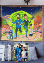 Load image into Gallery viewer, Tapestry - Custom Cartoon Family Portrait