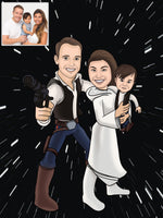 Load image into Gallery viewer, Custom Star Wars Family Portrait | Image Into Cartoon | I Toonify