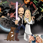 Load image into Gallery viewer, Custom Star Wars Family Portrait | Image Into Cartoon | I Toonify