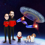 Load image into Gallery viewer, Personalized Star Trek cartoon portrait from your photo — custom sci-fi themed artwork, unique gift by iToonify.
